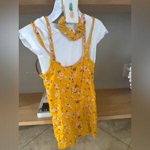 Nwt btween 3 piece dress girls sz 5 dress top scrunchie